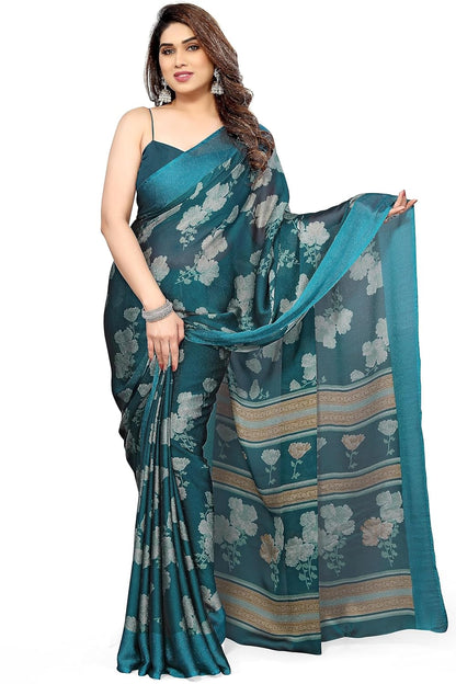 Floral Printed Saree with Blouse Piece