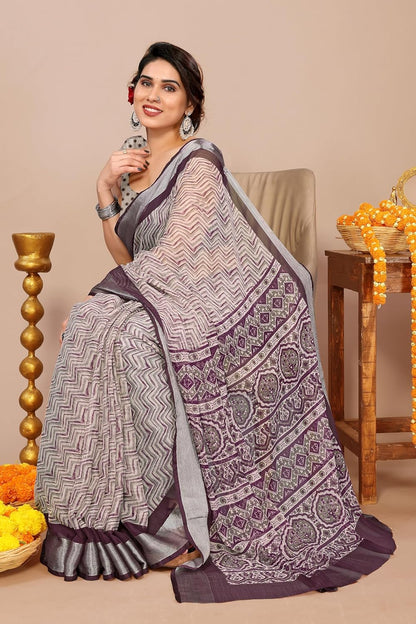 MIRCHI FASHION Women's Saree with Blouse Piece