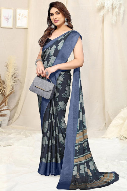 Floral Printed Saree with Blouse Piece