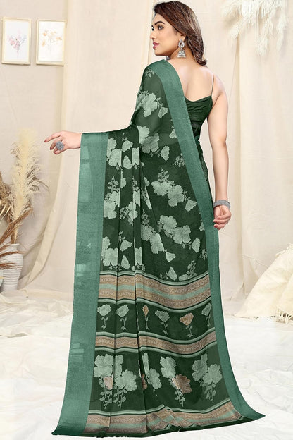 Floral Printed Saree with Blouse Piece