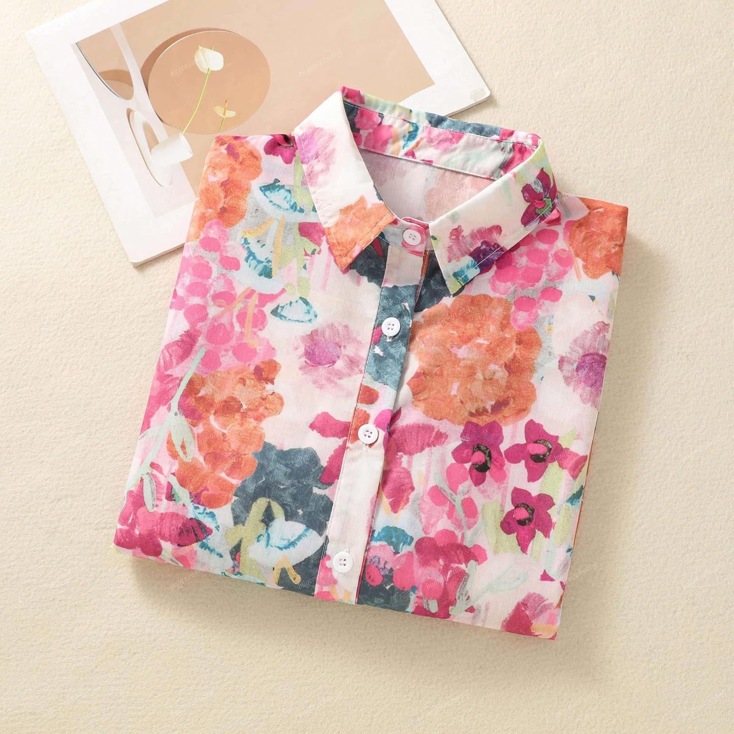 Gufrina Women Mustard Multicolor Floral Print Button