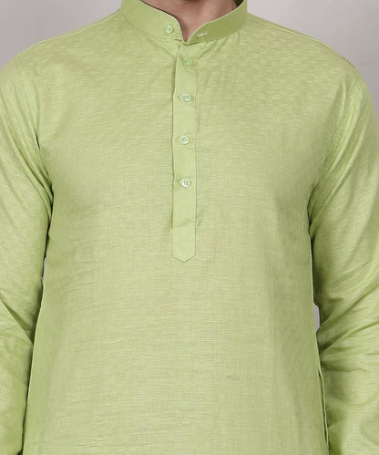 Men's Cotton Kurta, Mandarin Collar, Long Sleeve