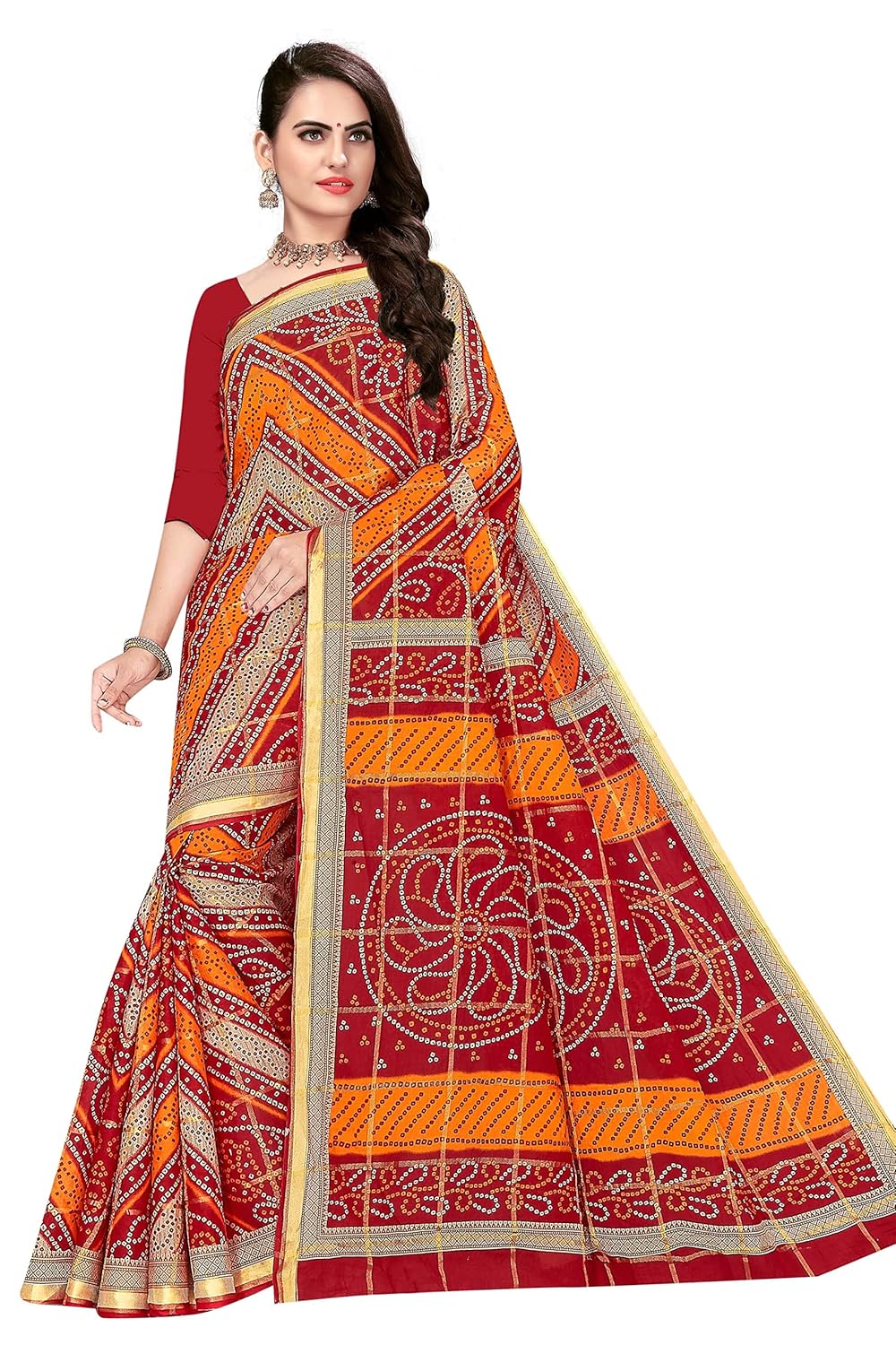 Women's Pure Cotton i Saree Without Blouse Piece