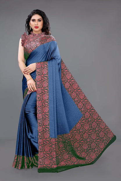 Women's Design  Printed Saree with Blouse Piece