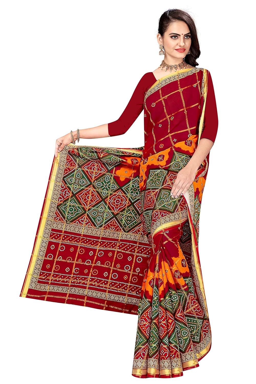 Women's Pure Cotton i Saree Without Blouse Piece