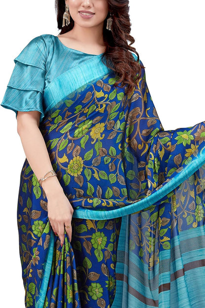 Floral Printed Saree with Blouse Piece