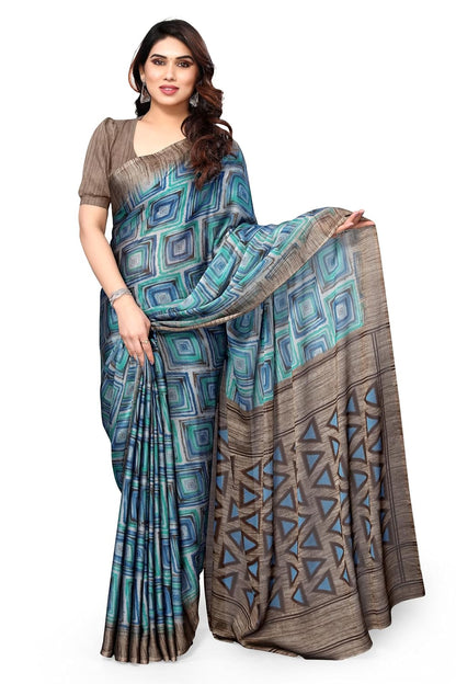 Women's Chiffon Printed Saree with BlousePiece