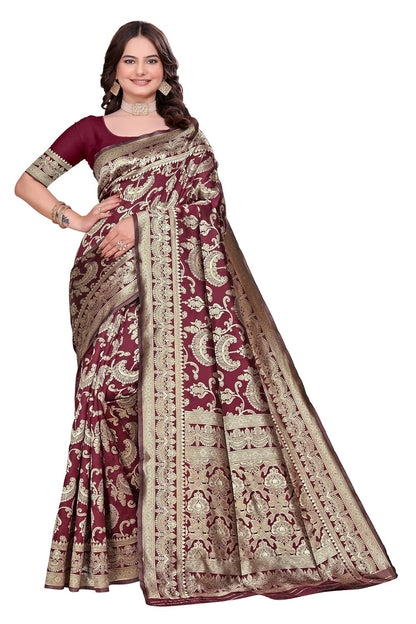Women's Banarasi Saree Pure Kanjivaram Style Silk Saree