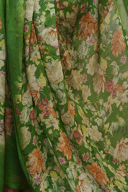 Floral Printed Saree with Blouse Piece