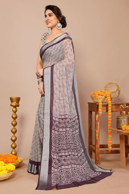 MIRCHI FASHION Women's Saree with Blouse Piece