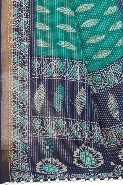 Women's Fancy Cotton  Printed Saree with Blouse Piece