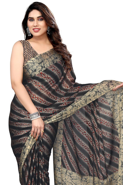 MIRCHI FASHION Women's Saree with Blouse Piece
