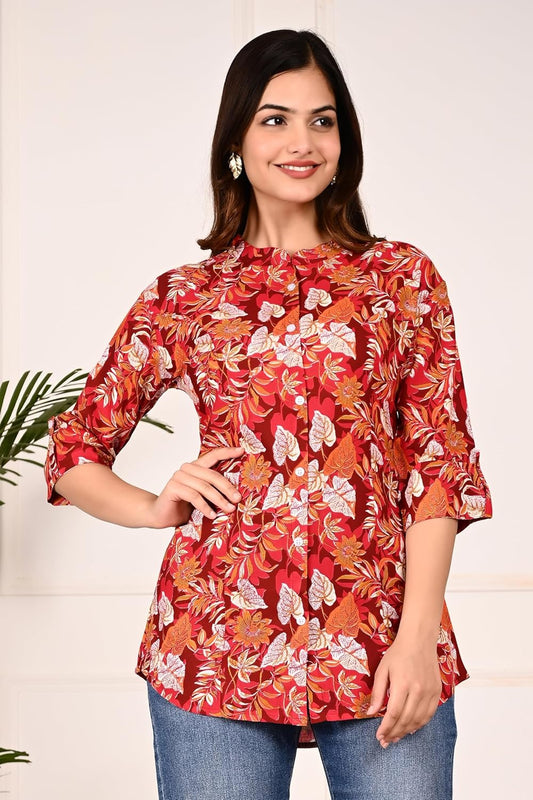 Gudwear Printed Shirt Style Top Women l Stylish Shirt
