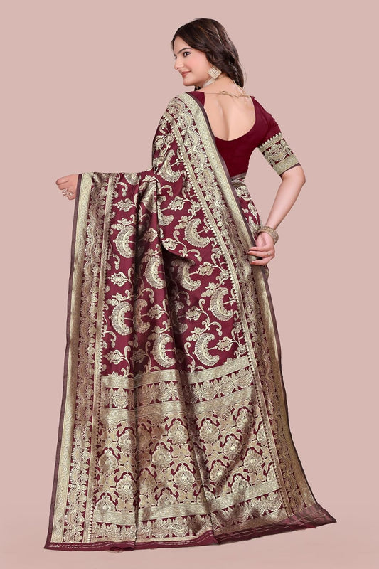 Women's Banarasi Saree Pure Kanjivaram Style Silk Saree