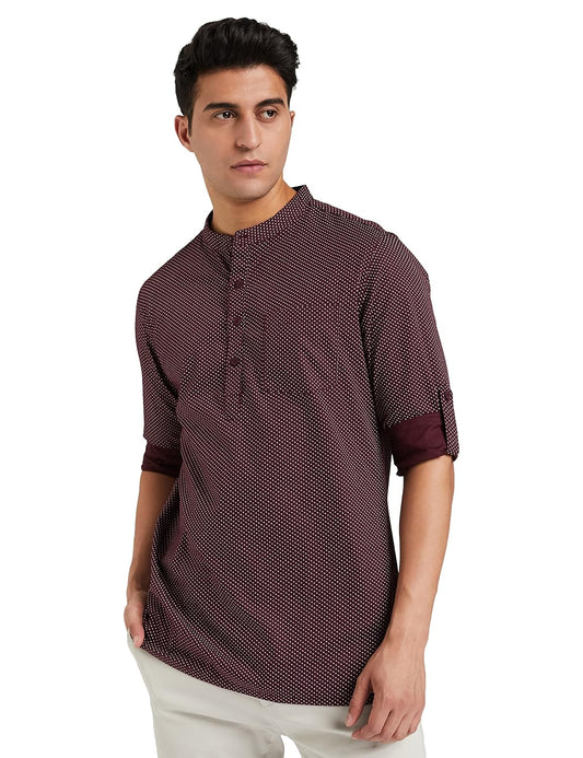 Symbol Men's Cotton Printed Short Kurta