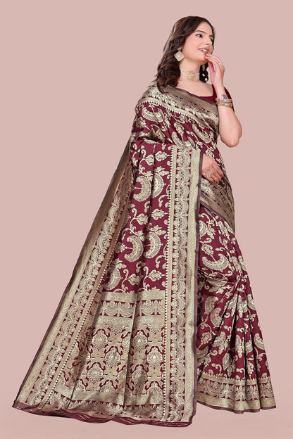 Women's Banarasi Saree Pure Kanjivaram Style Silk Saree