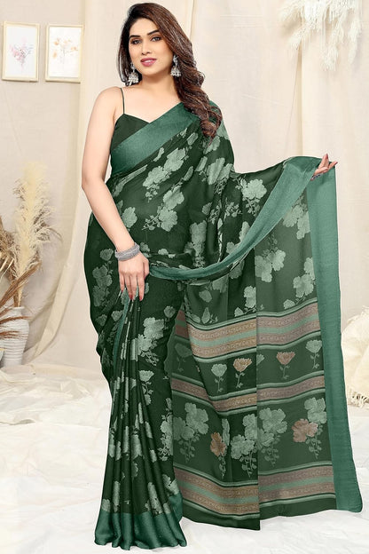 Floral Printed Saree with Blouse Piece