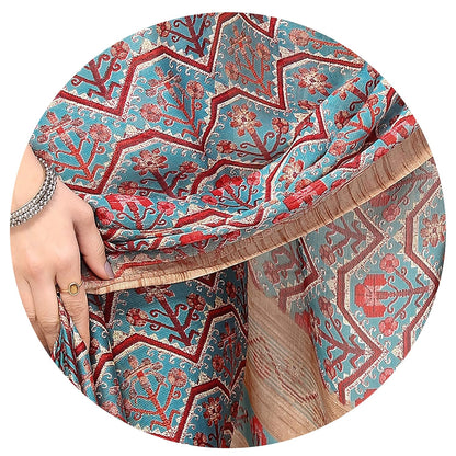 Chiffon Printed Women Saree with Blouse Piece