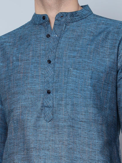 CHIKAN Men's Cotton Regular Textured Long Kurta