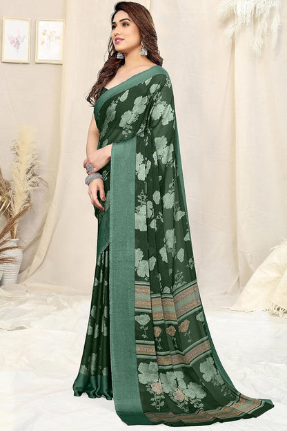 Floral Printed Saree with Blouse Piece