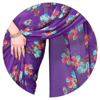 Floral Printed Saree with Blouse Piece
