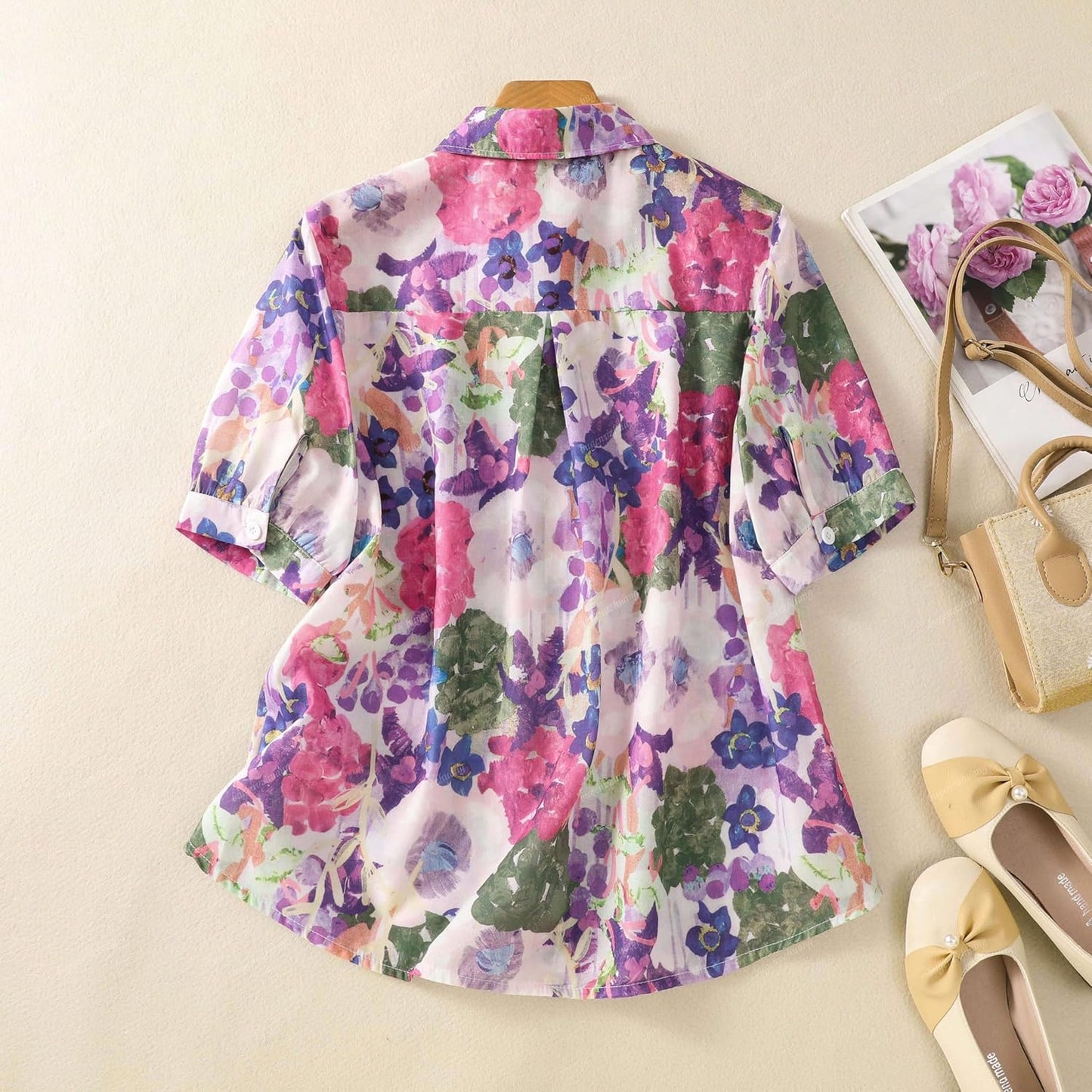Gufrina Women Mustard Multicolor Floral Print Button