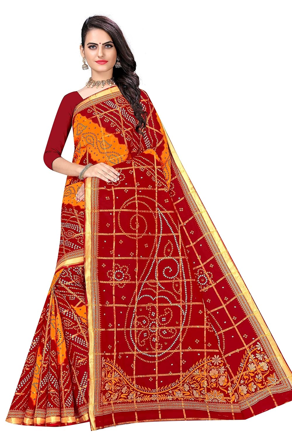 Women's Pure Cotton i Saree Without Blouse Piece
