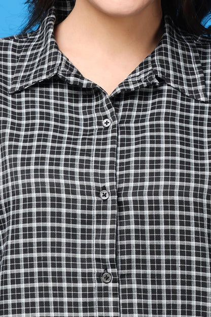 POPWINGS Casual Checks Print Shirt for Women