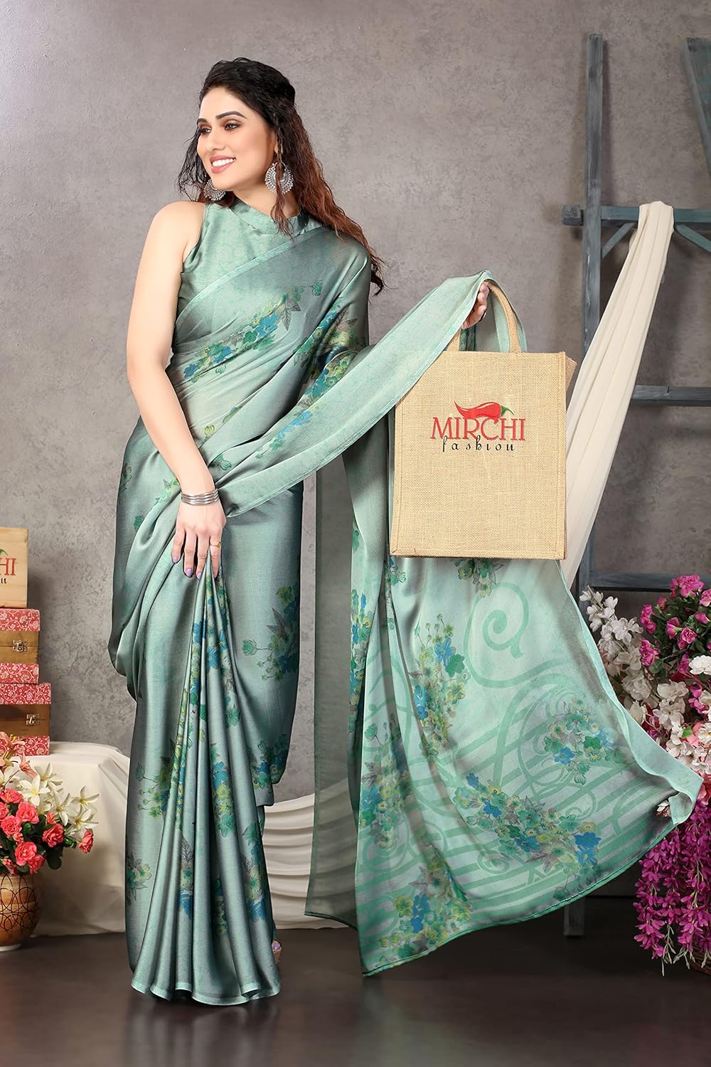 Women's Stylish Saree with Blouse Piece