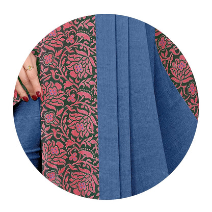 Women's Design  Printed Saree with Blouse Piece