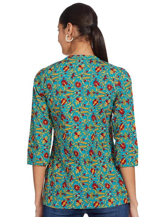 Myx Women's Cotton Printed A-line Short Kurti