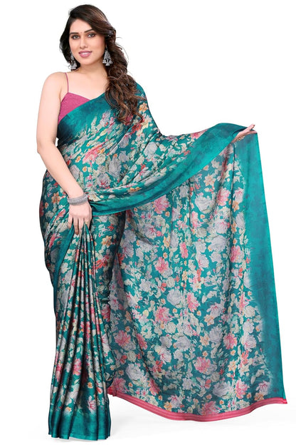 Floral Printed Saree with Blouse Piece