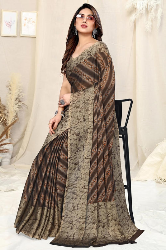 MIRCHI FASHION Women's Saree with Blouse Piece