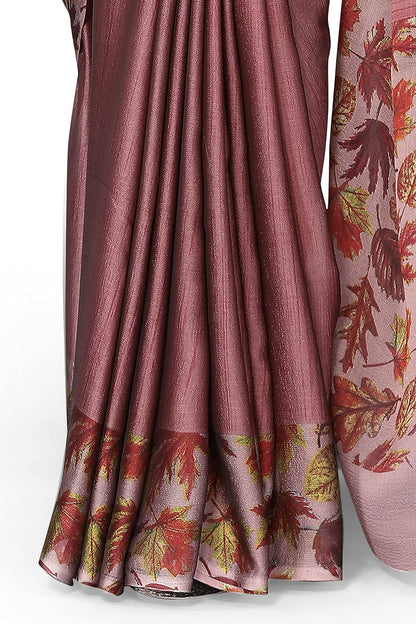 Chiffon Printed Women Saree with Blouse Piece