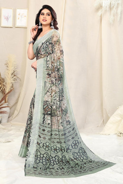 MIRCHI FASHION Women's Saree with Blouse Piece
