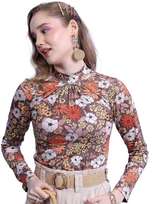 KETCH Women Polyester Regular Fit Printed Full Sleeve Tops