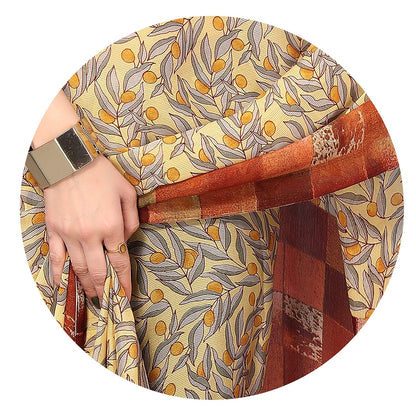 Women's Stylish Chiffon  Print Saree with Blouse Piece