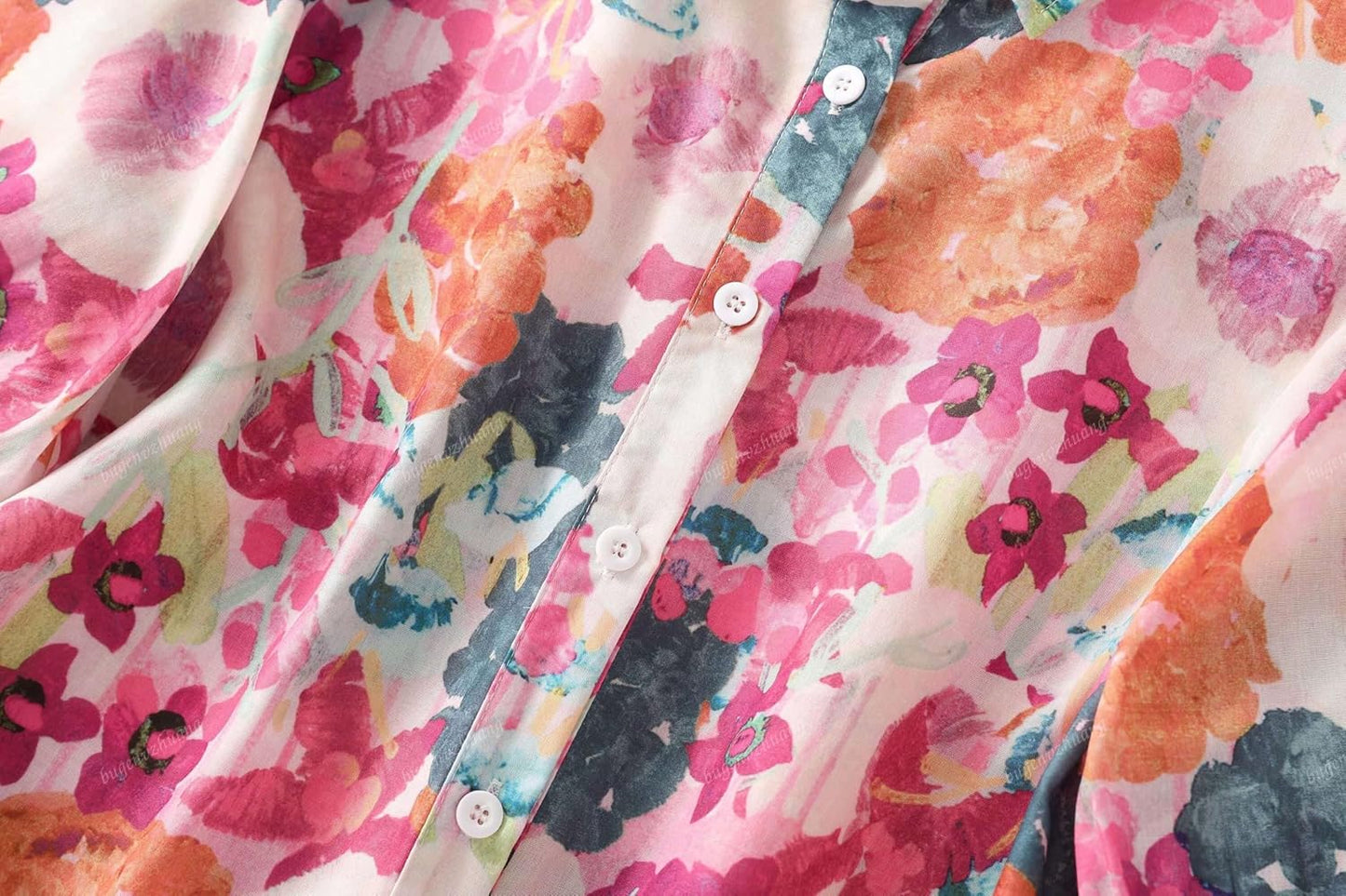 Gufrina Women Mustard Multicolor Floral Print Button