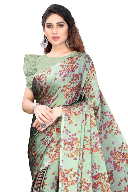 Women's Stylish Saree with Blouse Piece