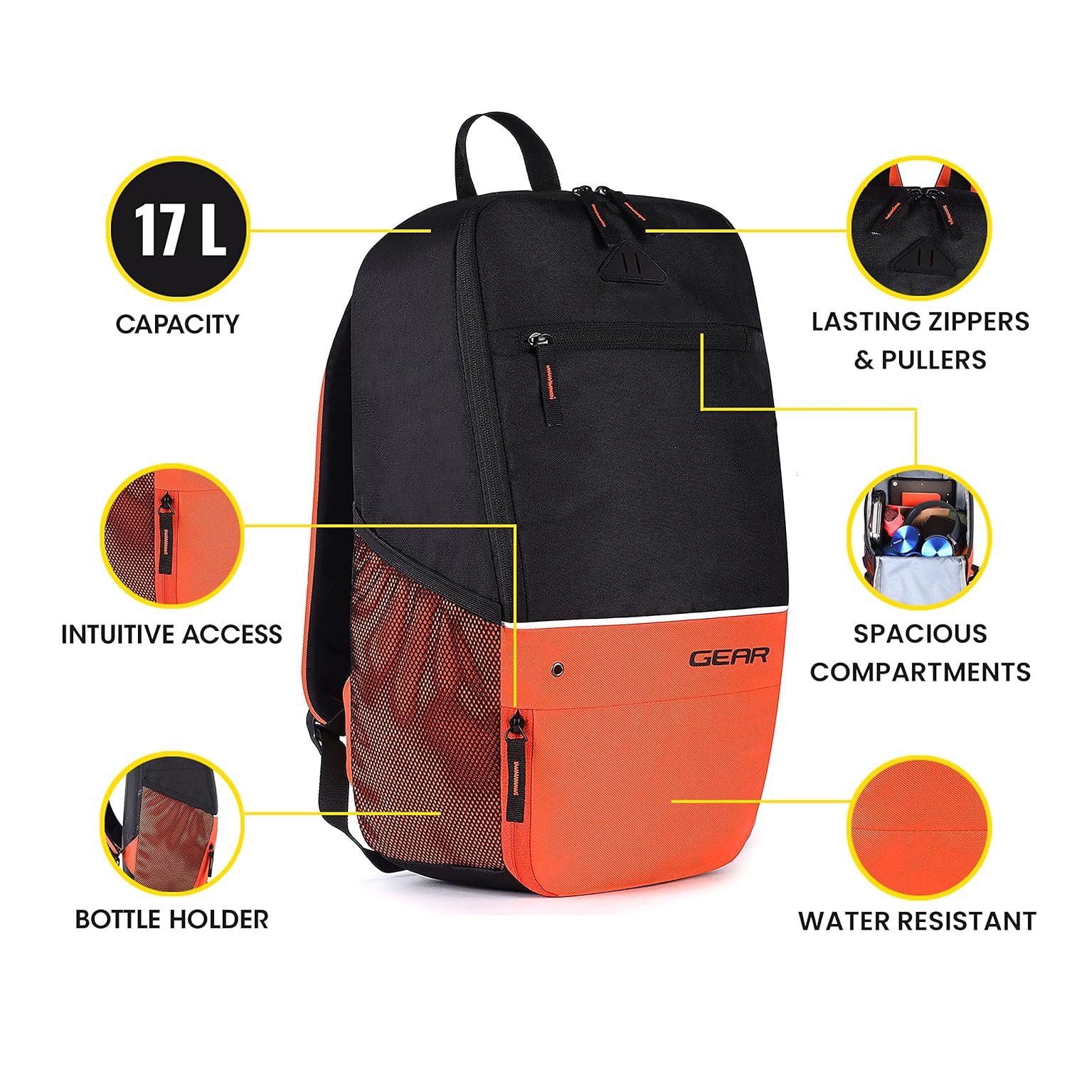 Gear Superior Xl 17L Water Resistant School Bag - alphahostel.in