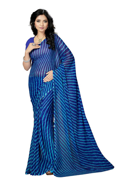 Women's Chiffon Saree without Blouse Piece