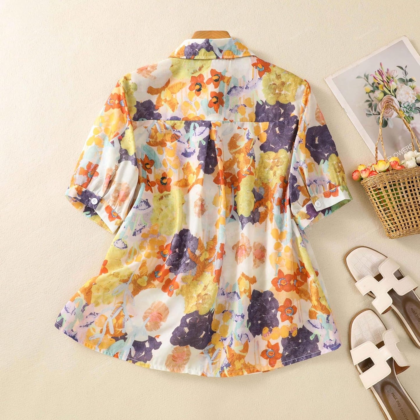 Gufrina Women Mustard Multicolor Floral Print Button