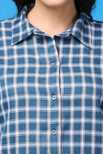 POPWINGS Casual Checks Print Shirt for Women