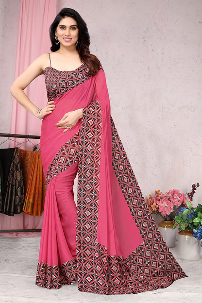 Printed Women's Saree with Blouse Piece