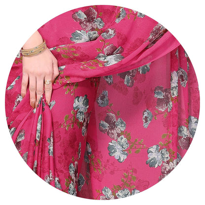 Floral Printed Saree with Blouse Piece
