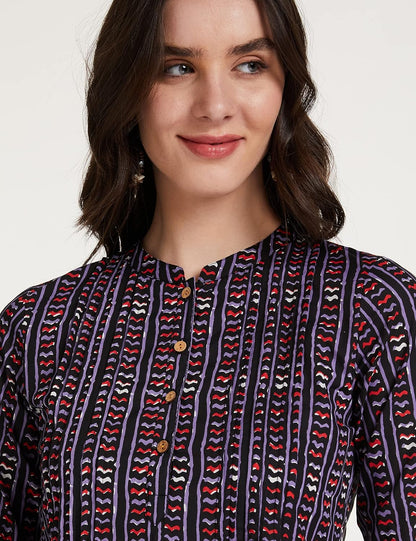 Myx Women's Cotton Printed A-line Short Kurti