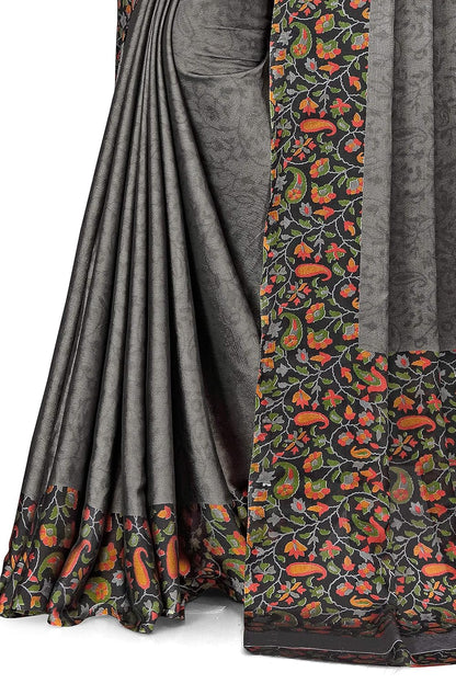 Chiffon Printed Women Saree with Blouse Piece