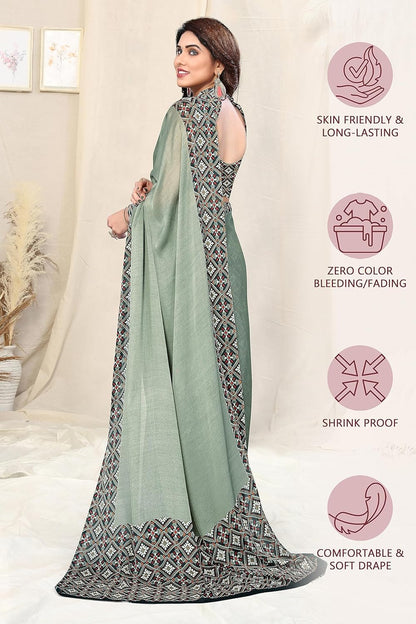 Printed Women's Saree with Blouse Piece