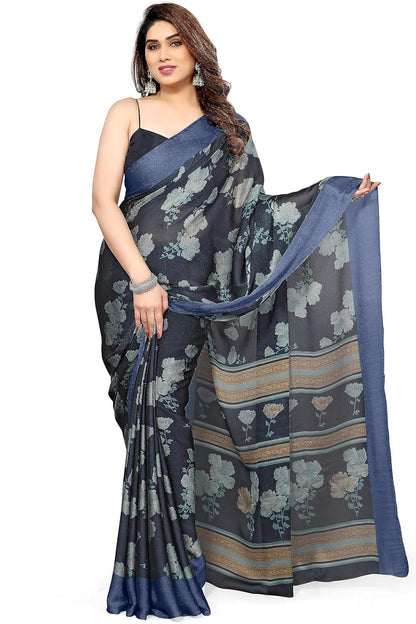 Floral Printed Saree with Blouse Piece