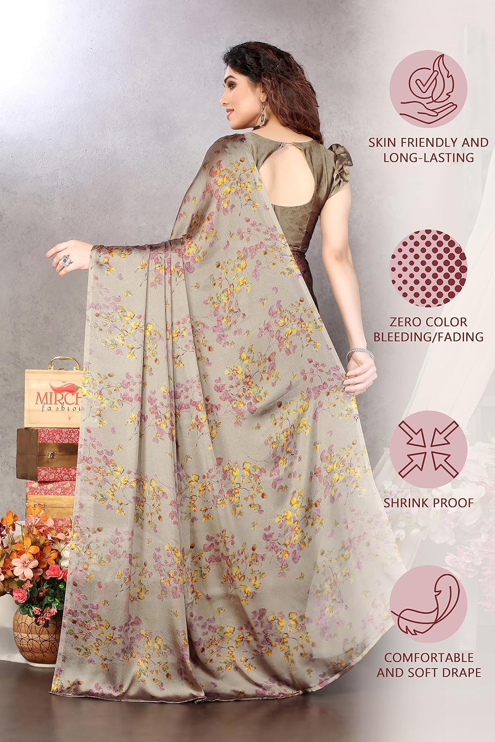 Women's Stylish Saree with Blouse Piece